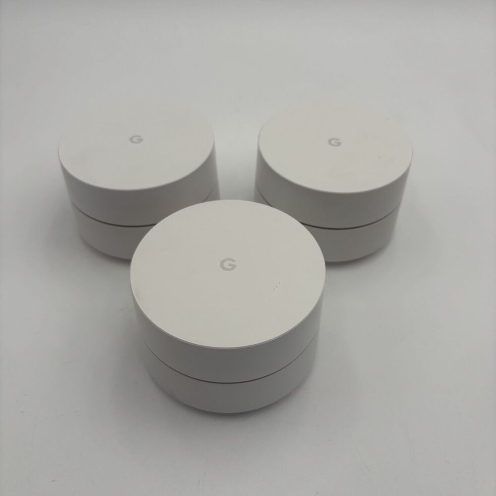 Google WiFi AC-1304 Mesh Router 3-Pack Whole Home Wireless Network AC1200 White